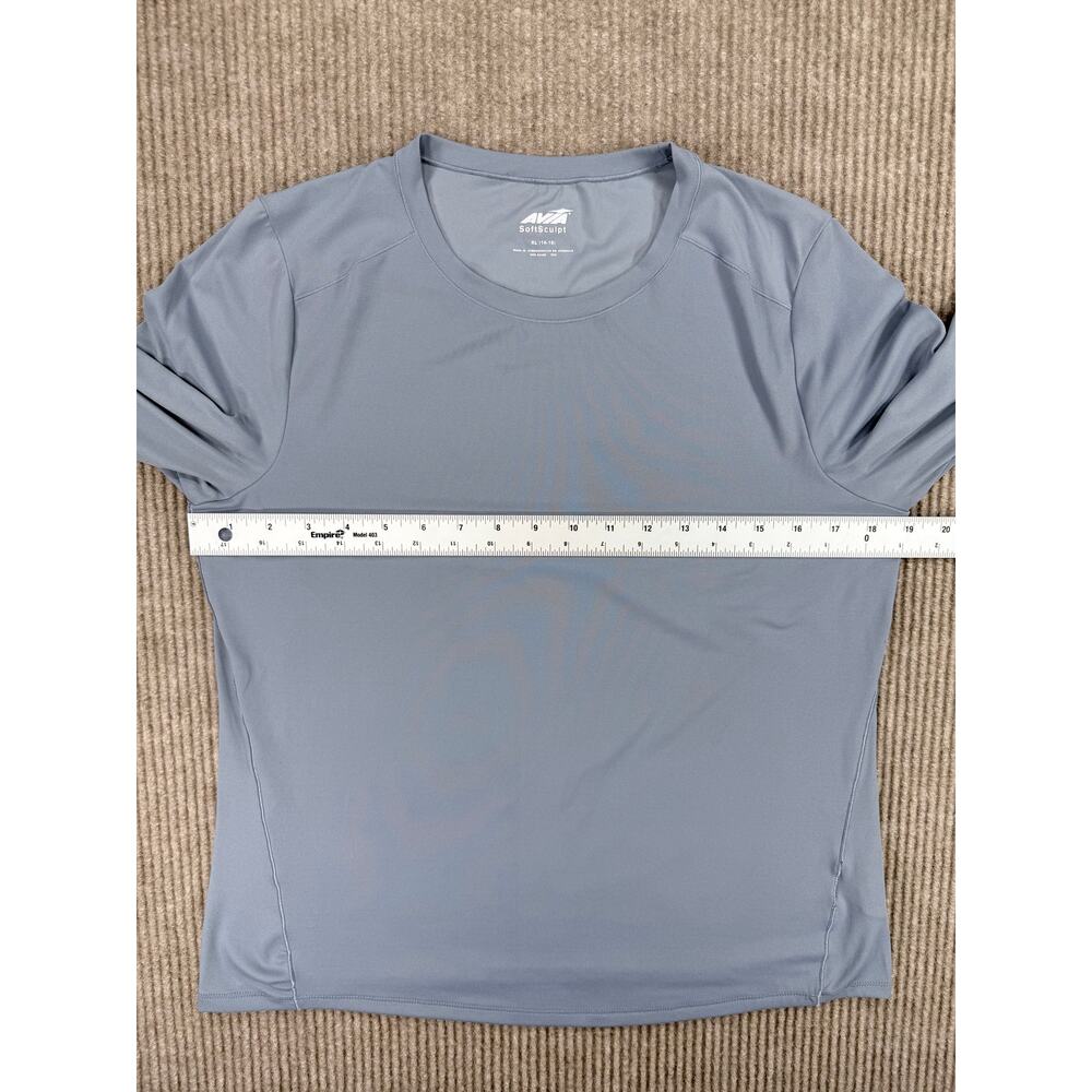 Avia SoftSculpt Womens XL Moonstone Blue Gray Long Sleeve Top Thumbholes - Picture 8 of 9